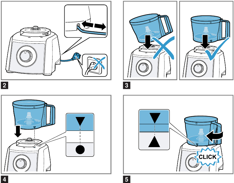 Attaching the bowl - Step 1