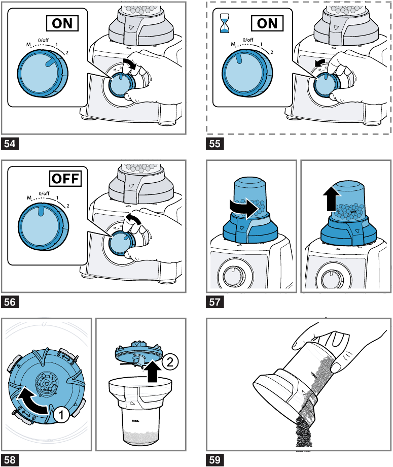 Processing ingredients with the chopper