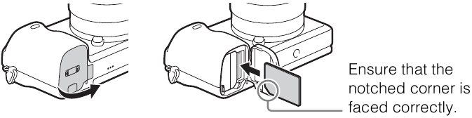 Inserting a memory card