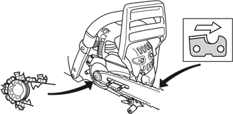 Fitting the bar and chain - Step 1