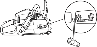 Fitting the bar and chain - Step 2