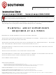SOUTHPAW Sensory Lounger Child 154061 Instruction Sheet
