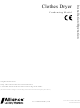 Alliance Laundry Systems SDCNGBGS406UG01 Installation & Operation Manual