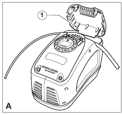 Use - Air hose and cord storage - Step 1