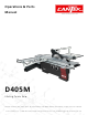 Cantek D405M Operations & Parts Manual