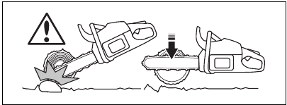 Cutting a trunk on the ground - Step 1