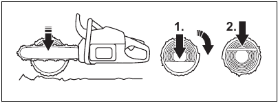 Cutting a trunk on the ground - Step 2