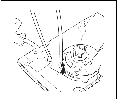 Replacing a broken or worn starter rope - Step 2