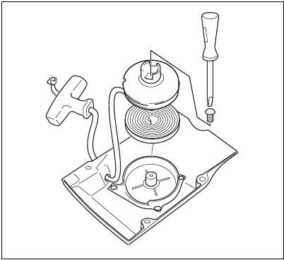 Replacing a broken or worn starter rope - Step 3