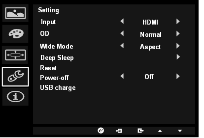 The Function page - Setting