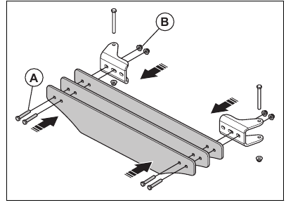 To install the front weight - Step 1