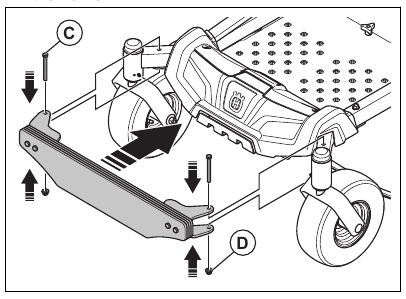 To install the front weight - Step 2