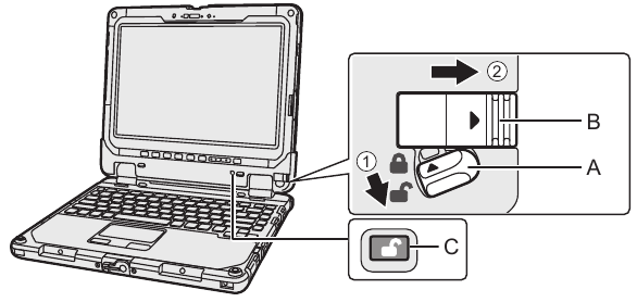Detaching the tablet from the keyboard base