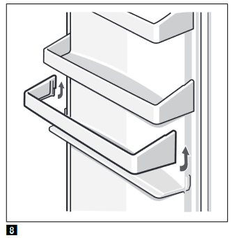 Take out shelves in the door