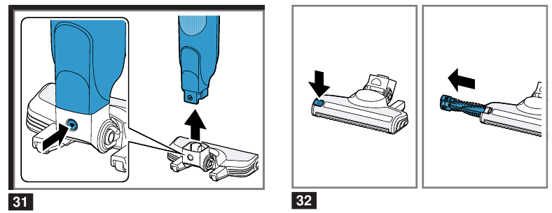 Cleaning the power brush - Step 1