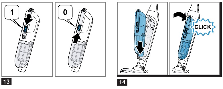 Vacuuming using the hand-held device - Step 2