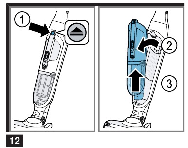 Vacuuming using the hand-held device - Step 1