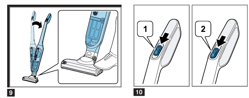 Vacuuming with the cordless vacuum cleaner - Step 1