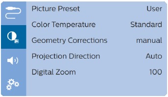 Operation - Image setup - Digital zooming