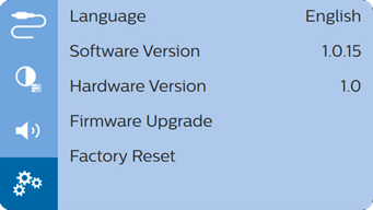Projector system settings - Other options