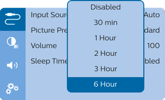 Projector system settings - Scheduled shutdown