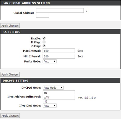 LAN IPv6 Interface