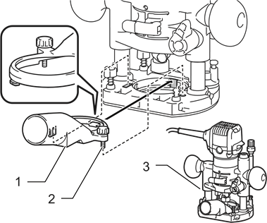 Dust nozzle sets - For the plunge base - Step 1