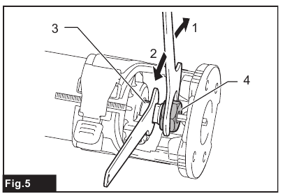 Installing /removing trimmer bit - Method 1 - With 2 wrenches
