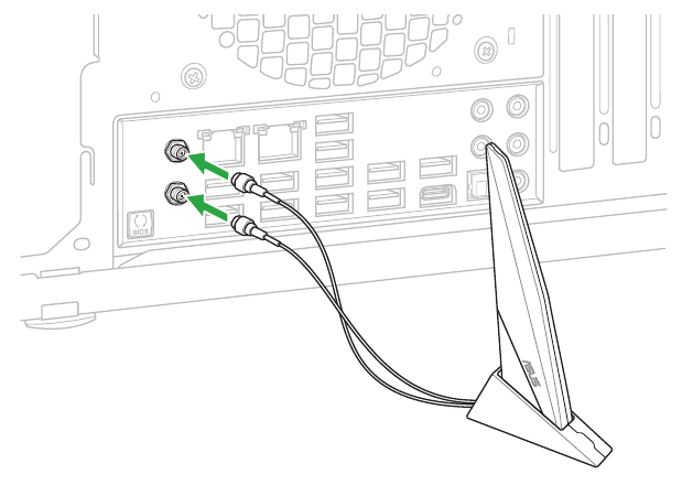 Installing the ASUS Wi-Fi moving antenna