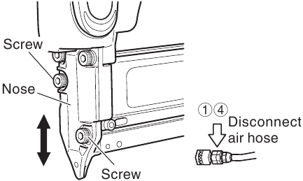Adjusting the Nailing Depth - Step 1