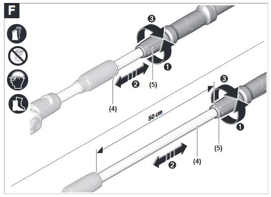 Adjusting the telescopic height