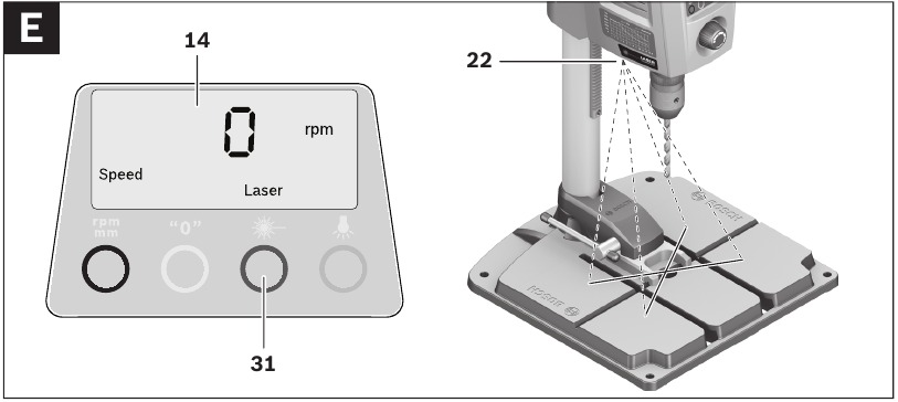 Operation - Correctly positioning the workpiece