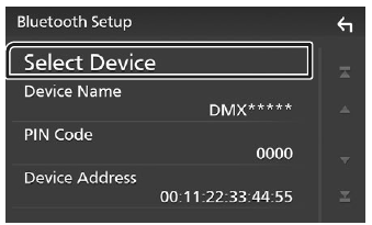 Register from the Bluetooth device - Step 3