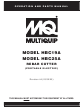 MULTIQUIP HBC25A Operation And Parts Manual