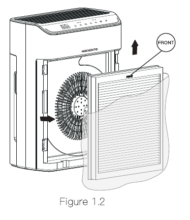 Morento air purifier filter removal disassembly diagram
