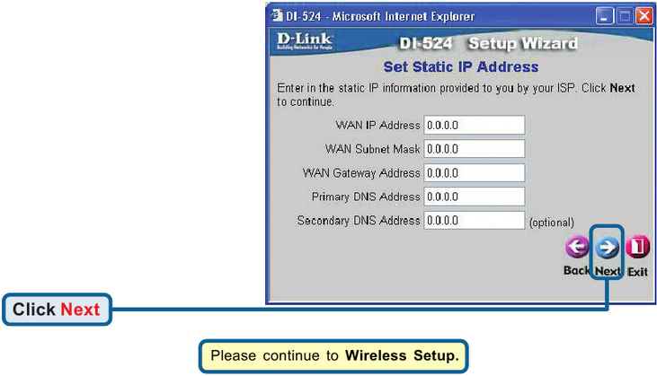 Using The Setup Wizard - Step 10