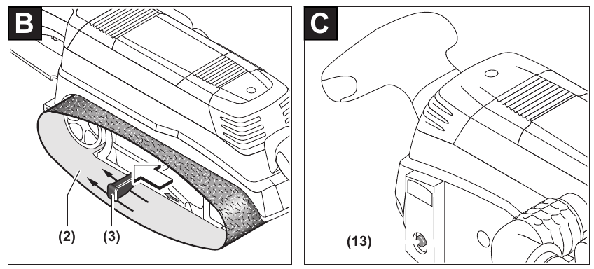 Changing the Sanding Belt - Step 1