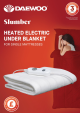 Daewoo Slumber HEA1908 User Manual