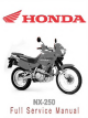 Honda NX-250 User & Full Service Manual
