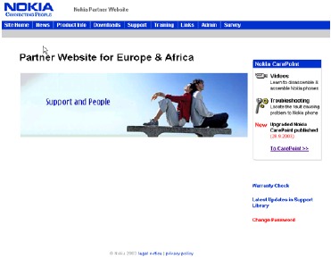 Checking a Nokia Partner Web Site for information