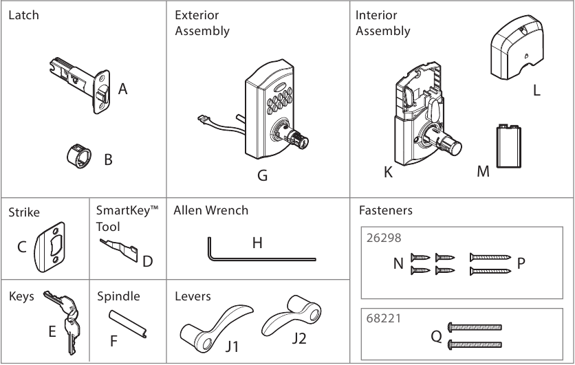 Kwikset SmartCode 955 internal components diagram
