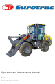Eurotrac WL18 Operation And Maintenance Manual