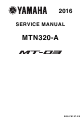Yamaha MT-03 2016 Service Manual