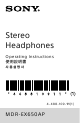 Sony MDR-EX650AP Operating Instructions Manual
