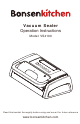 BonsenKitchen VS4100 Operation Instructions Manual