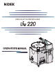 Nidek Medical Lfu 220 Operator's Manual