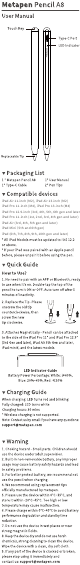 Metapen Pencil A8 User Manual