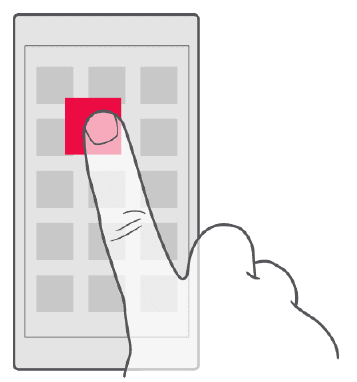 Tap and hold to drag an item