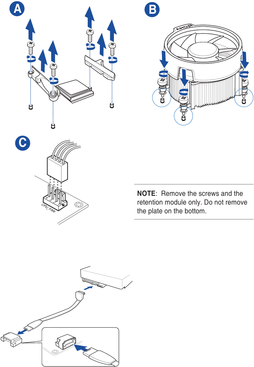 Install the CPU fan - Type 2