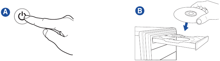 Power on and install operating system and drivers